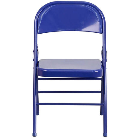 2 Pk. HERCULES COLORBURST Series Cobalt Blue Triple Braced & Double Hinged Metal Folding Chair [2-HF3-BLUE-GG] Fl Furniture