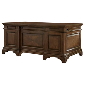 Hartshill Executive Desk With File Cabinets Burnished Oak - 881281 Pie's Variety Store