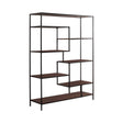 7-Shelf Geometric Bookcase Walnut - 801135 Pie's Variety Store