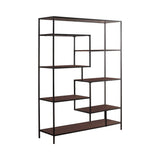 7-Shelf Geometric Bookcase Walnut - 801135 Pie's Variety Store
