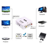 Mini AV to HDMI Video Converter Box AV2HDMI RCA AV HDMI CVBS to HDMI Adapter for HDTV TV PS3 PS4 PC DVD Xbox Projector - MNAVHDMIWHT Pie's Variety Store