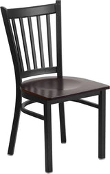 HERCULES Series Black Vertical Back Metal Restaurant Chair - Cherry Wood Seat [XU-DG-6Q2B-VRT-CHYW-GG] Pie's Variety Store