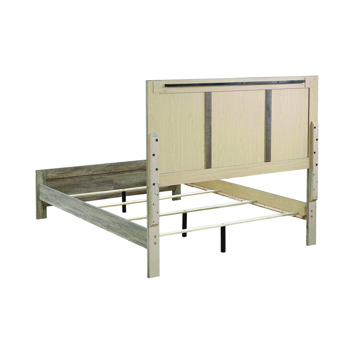 Adelaide Eastern King Wood Panel Bed Rustic Oak - 223101KE Pie's Variety Store