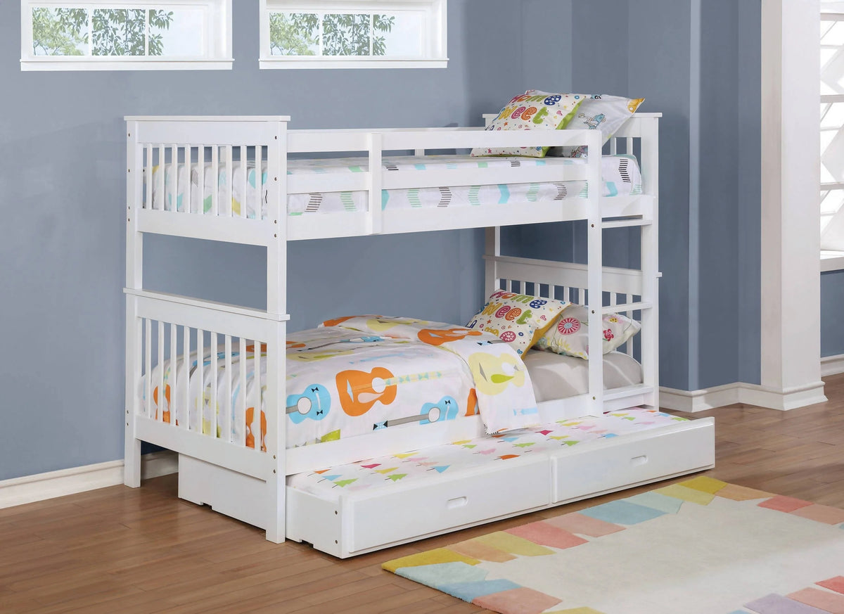 Chapman Twin Over Twin Bunk Bed White - 460244N A-Z Store Nadia