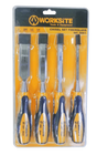 Worksite 4PCS Wood Chisel Set Fiberglass Handle Sizes 6