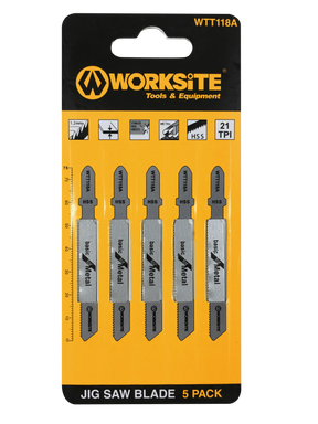 WORKSITE Jigsaw Blade 5 Pcs Set 3 inch X 5/16 inch 21 TPI