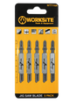 WORKSITE Jigsaw Blade 5 Pcs Set 3 inch X 5/16 inch 21 TPI