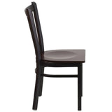 HERCULES Series Black Vertical Back Metal Restaurant Chair - Cherry Wood Seat [XU-DG-6Q2B-VRT-CHYW-GG] Pie's Variety Store
