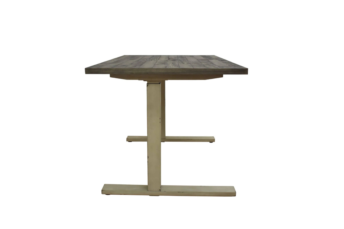 Myers Adjustable Height Standing Desk Weathered Pine And Antique Ivory - 805480 coastmega
