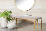 Upholstered Accent Bench With Metal Leg Grey And Gold - 910271 Pie's Variety Store