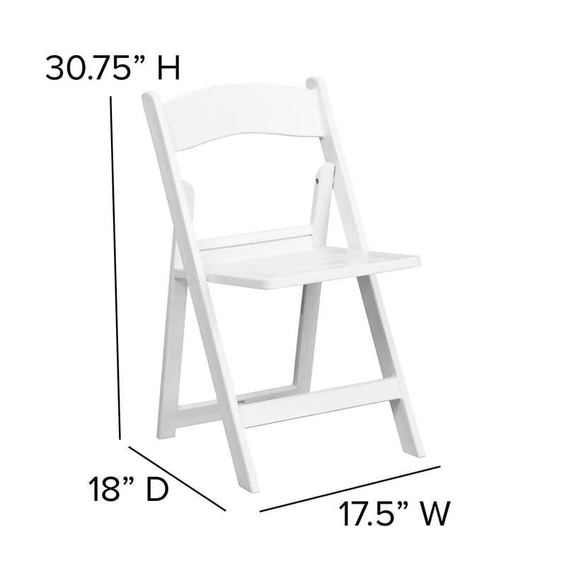 2 Pk. HERCULES Series 1000 lb. Capacity White Resin Folding Chair with Slatted Seat [2-LE-L-1-WH-SLAT-GG] Fl Furniture