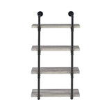 24-Inch Wall Shelf Black And Rustic Oak - 804426 Pie's Variety Store