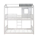 Belton House-Themed Twin Over Twin Bunk Bed White - 461161 A-Z Store Nadia