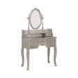 2-Piece Vanity Set Metallic Silver And White - 930137 coastmega