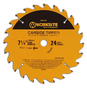Worksite TCT Carbide Tipped Circular Saw Blade 7 1/4 inch (185mm) 40 Teeth 5/8 Inch Arbor. General Purpose for Wood
