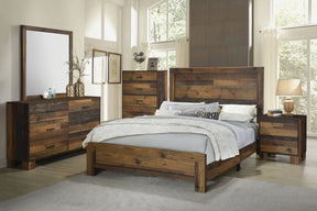 Sidney Queen Panel Bed Rustic Pine 4PC Set - SET4PC223141Q Pie's Variety Store