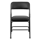HERCULES Series Metal Folding Chairs with Padded Seats | Set of 2 Black Metal Folding Chairs [2-HA-MC309AV-BK-GG] Pie's Variety Store