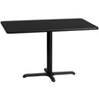 30'' x 48'' Rectangular Black Laminate Table Top with 23.5'' x 29.5'' Table Height Base [XU-BLKTB-3048-T2230-GG] Fl Furniture