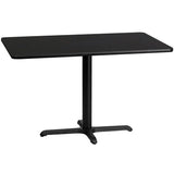 30'' x 48'' Rectangular Black Laminate Table Top with 23.5'' x 29.5'' Table Height Base [XU-BLKTB-3048-T2230-GG] Fl Furniture