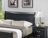 Louis Philippe Full Panel Sleigh Bed Black - 212411F Pie's Variety Store