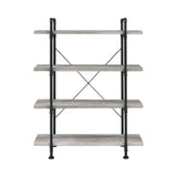 Delray 4-Tier Open Shelving Bookcase Grey Driftwood And Black - 804406 Pie's Variety Store