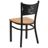 HERCULES Series Black Coffee Back Metal Restaurant Chair - Cherry Wood Seat [XU-DG-60099-COF-CHYW-GG] Pie's Variety Store
