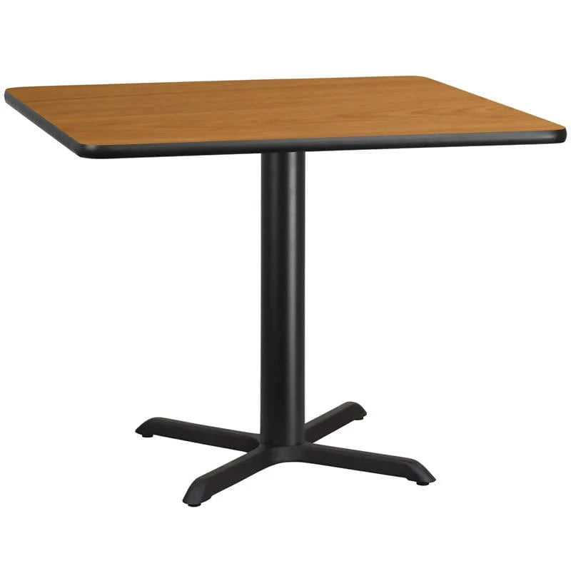 42'' Square Black Laminate Table Top with 33'' x 33'' Table Height Base [XU-BLKTB-4242-T3333-GG] Pie's Variety Store