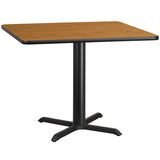 42'' Square Black Laminate Table Top with 33'' x 33'' Table Height Base [XU-BLKTB-4242-T3333-GG] Pie's Variety Store