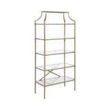 5-Tier Tempered Glass Shelves Bookcase