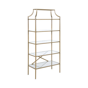 5-Tier Tempered Glass Shelves Bookcase