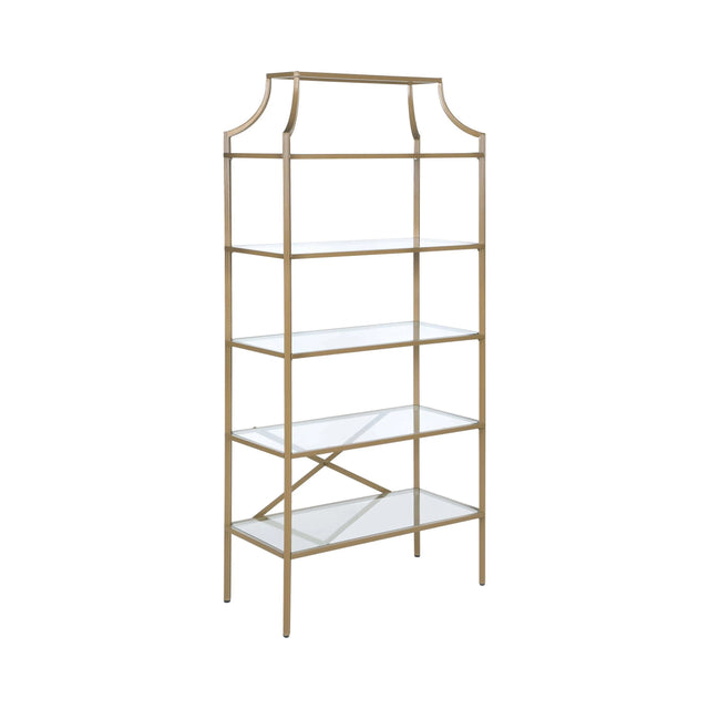 5-Tier Tempered Glass Shelves Bookcase