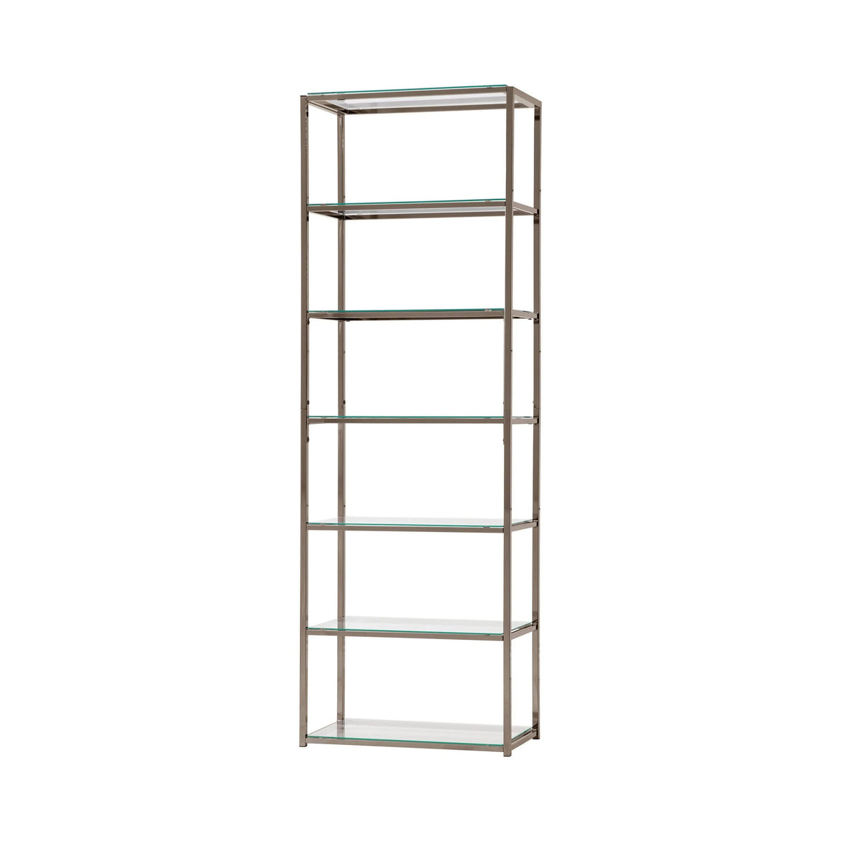 Carmelo 6-Shelf Bookcase brings a tasteful look to a contemporary living room or family space -Black Nickel - 801017 Pie's Variety Store