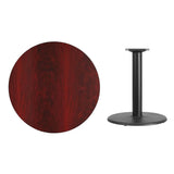 36'' Round Black Laminate Table Top with 24'' Round Table Height Base [XU-RD-36-BLKTB-TR24-GG] Pie's Variety Store