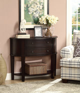 2-Drawer Demilune Shape Console Table Cappuccino - 950156 Pie's Variety Store