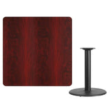 42'' Square Black Laminate Table Top with 24'' Round Table Height Base [XU-BLKTB-4242-TR24-GG] Pie's Variety Store