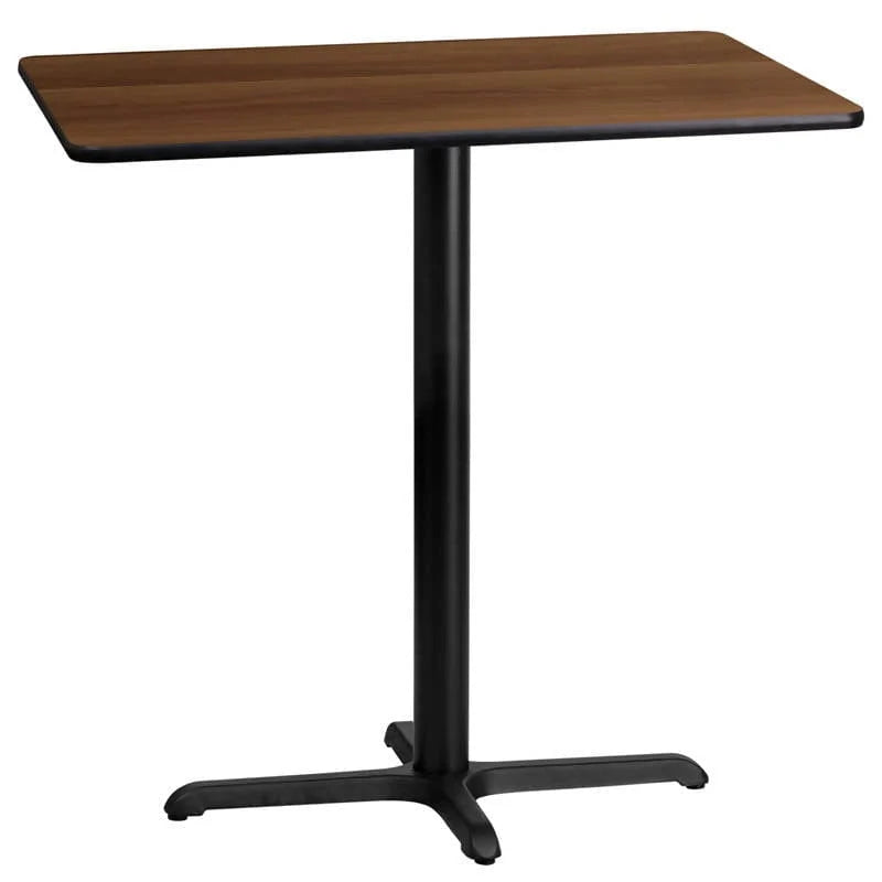24'' x 42'' Rectangular Black Laminate Table Top with 23.5'' x 29.5'' Bar Height Table Base [XU-BLKTB-2442-T2230B-GG] Fl Furniture