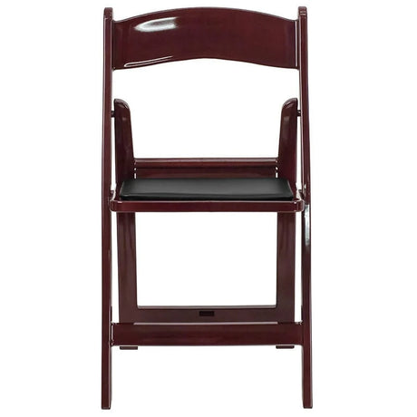 2 Pk. HERCULES Series 1000 lb. Capacity Red Mahogany Resin Folding Chair with Black Vinyl Padded Seat [2-LE-L-1-MAH-GG] Fl Furniture
