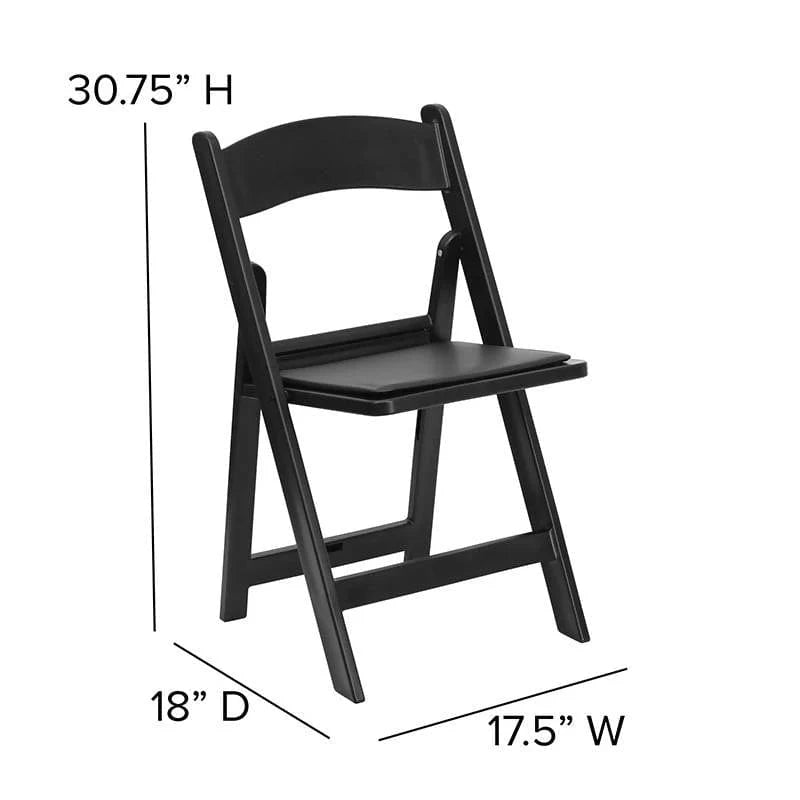 HERCULES Series Folding Chairs with Padded Seats | Set of 2 Black Resin Folding Chair with Vinyl Padded Seat [2-LE-L-1-BLACK-GG] Pie's Variety Store