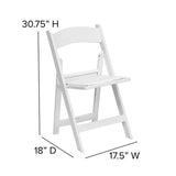 HERCULES Series Folding Chairs with Padded Seats | Set of 2 White Resin Folding Chair with Vinyl Padded Seat [2-LE-L-1-WHITE-GG] Pie's Variety Store