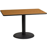 30'' x 48'' Rectangular Black Laminate Table Top with 24'' Round Table Height Base [XU-BLKTB-3048-TR24-GG] Pie's Variety Store