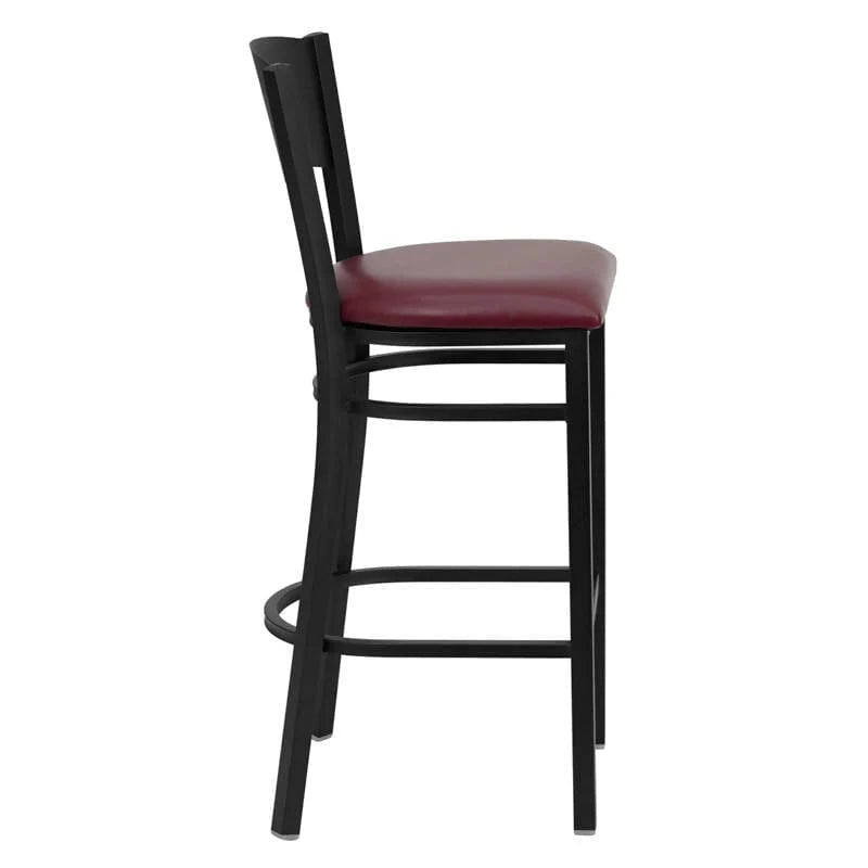 HERCULES Series Black Circle Back Metal Restaurant Barstool - Black Vinyl Seat [XU-DG-60120-CIR-BAR-BLKV-GG] Pie's Variety Store