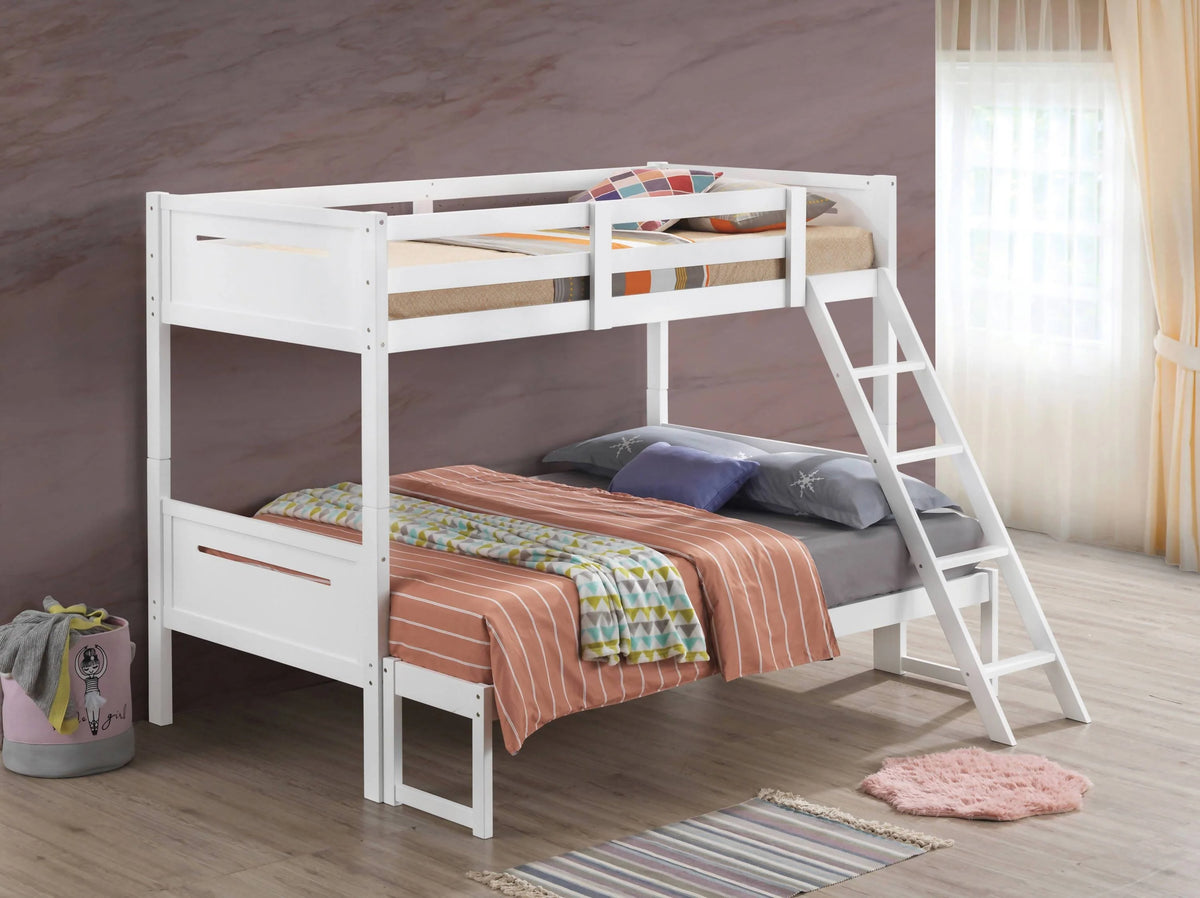 Littleton Twin/Full Bunk Bed White - 405052WHT A-Z Store Nadia