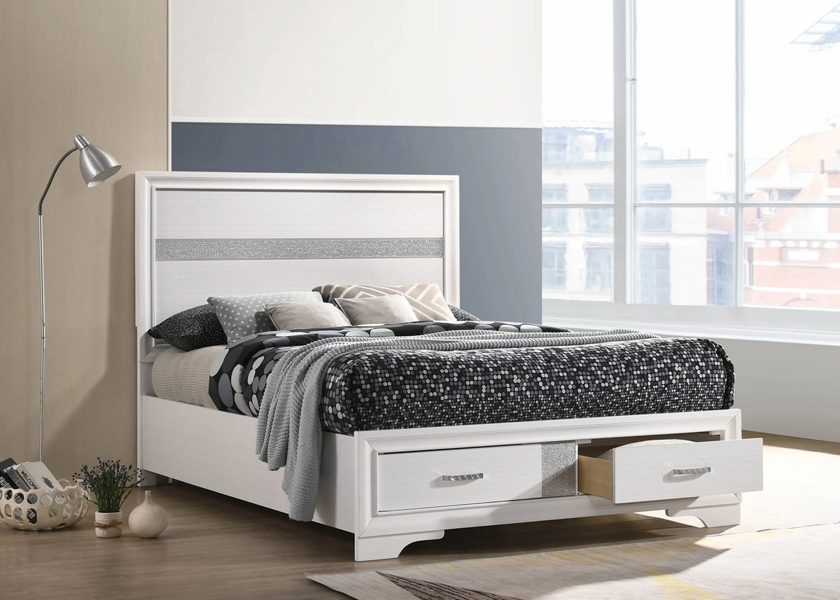 Miranda Full Storage Bed White - 205111F Pie's Variety Store