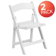 Kids Folding Chairs with Padded Seats | Set of 2 White Resin Folding Chair with Vinyl Padded Seat for Kids [2-LE-L-1K-GG] Pie's Variety Store