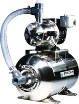 Burcam Stainless Steel Jet Pump/Tank is ideal for pumping in depths 25ft or less. Its stainless steel construction prevents rust contamination and ensures cleaner