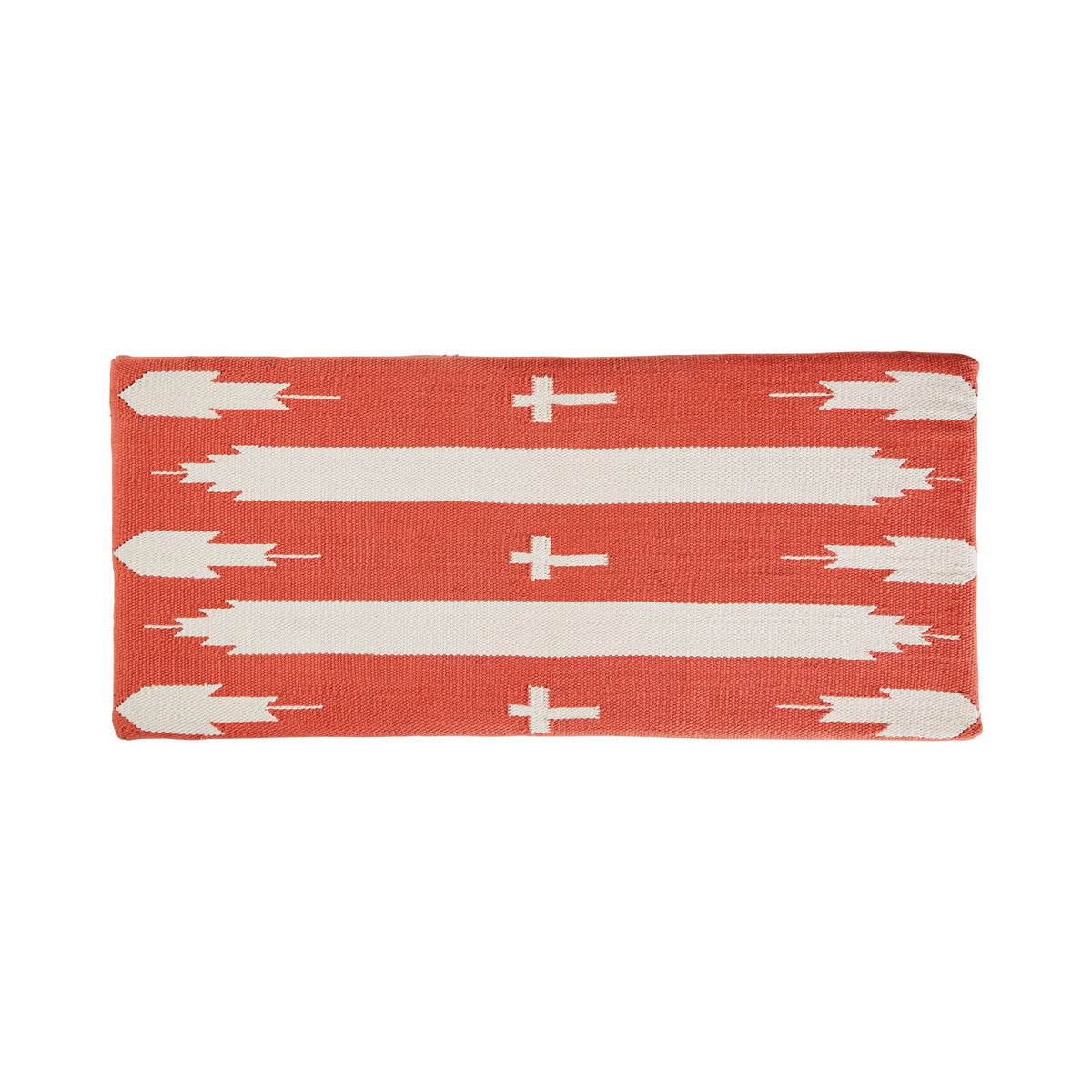 Upholstered Storage Bench Orange And Beige - 918491 Pie's Variety Store