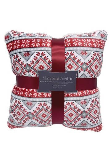 Maison and Jardin/Maison and Jardin Holiday Printed Velvet Berber Pillow 2 units Northpoint Trading Inc. Cloud Velvet Berber Pillows