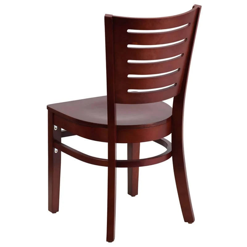 Darby Series Slat Back Mahogany Wood Restaurant Chair [XU-DG-W0108-MAH-MAH-GG] Pie's Variety Store
