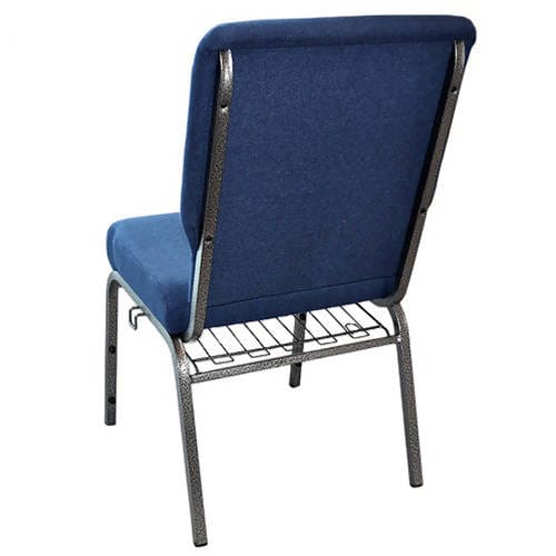 Advantage Navy Church Chair with Book Rack 18.5 in. Wide [PCHT185-101-BR] Pie's Variety Store