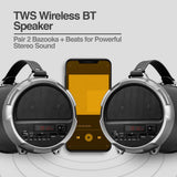 ARGOM TECH BAZOOKA+BEATS HIFI INDOOR/OUTDOOR TWS WIRELESS BT SPEAKER - ARG-SP-3124BK Pie's Variety Store